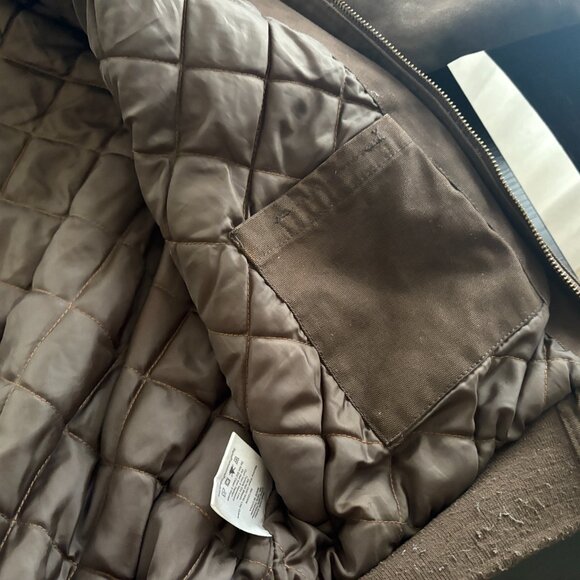 Mens Snap On Tools Brown Insulated Hooded Canvas Jacket Size Medium 123408 - Picture 8 of 11